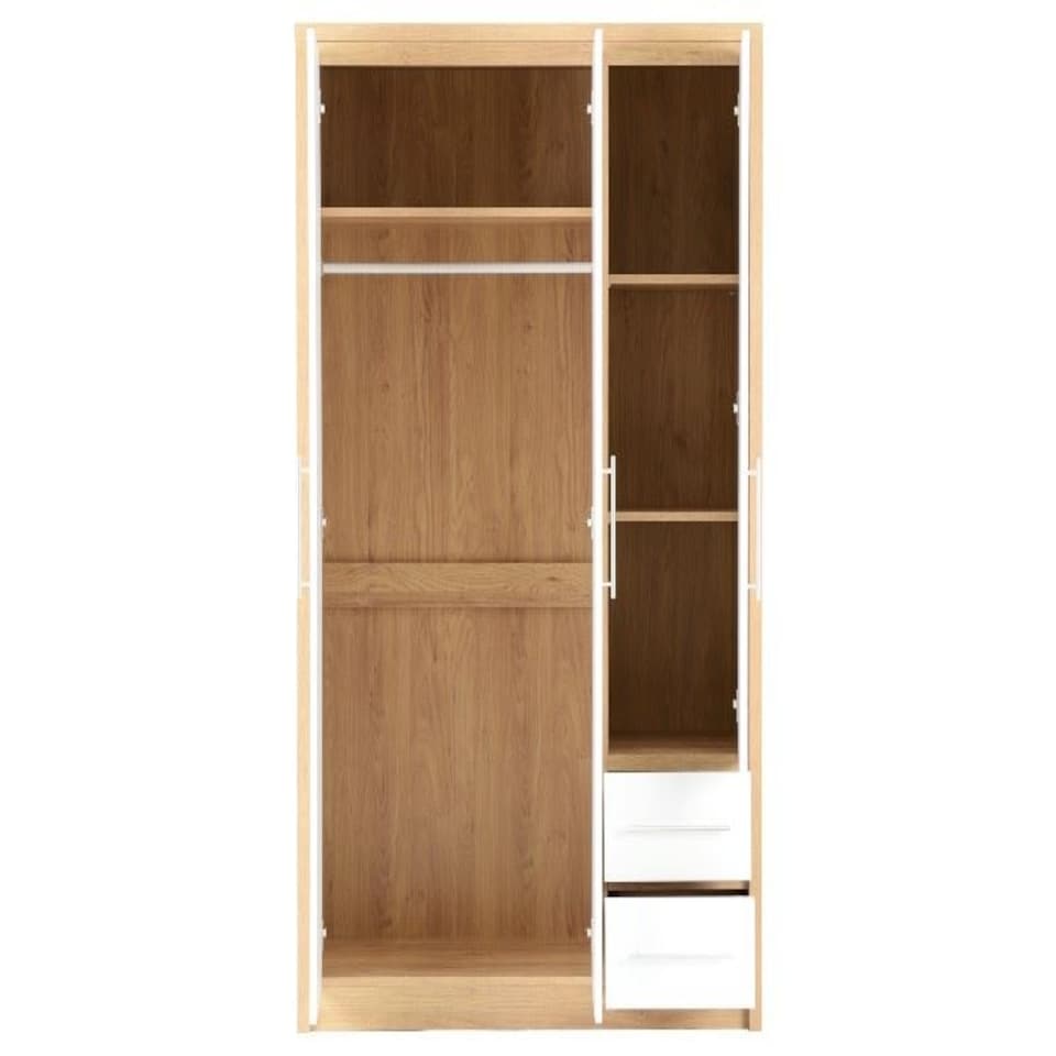 image 1 of Seville 3 Door 2 Drawer Triple Wardrobe White