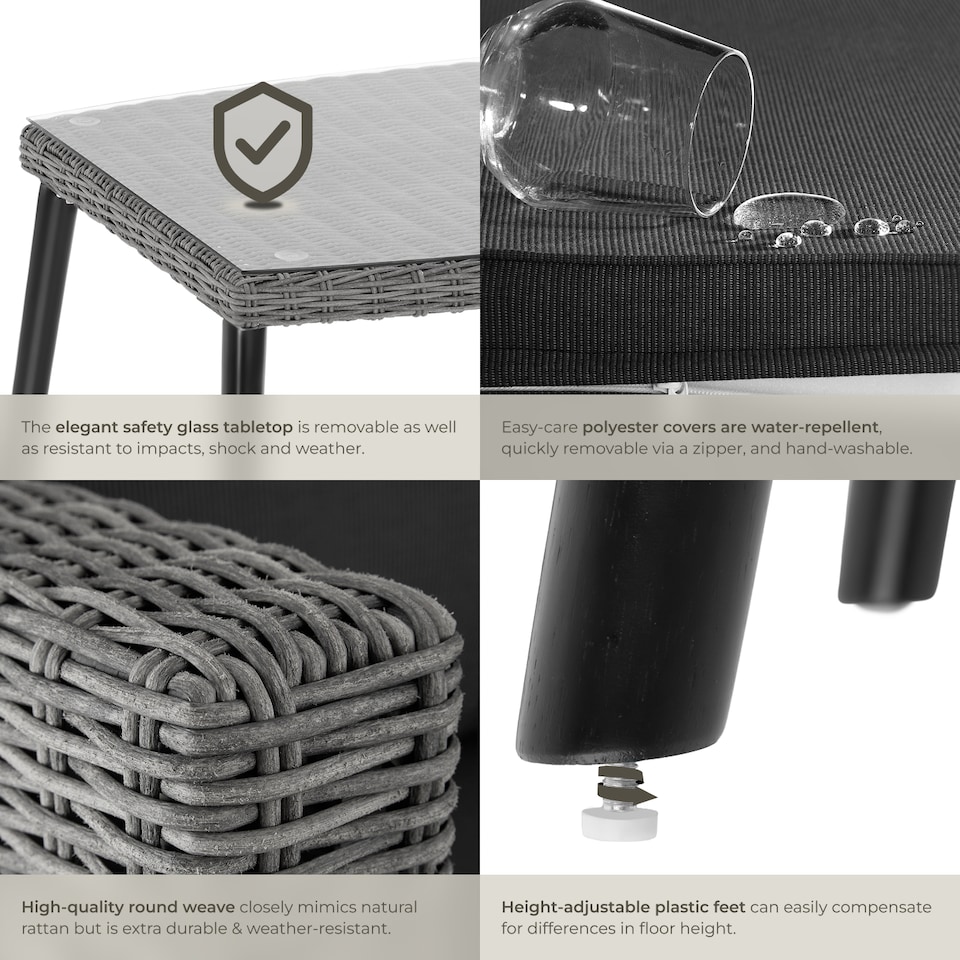 image 1 of Rattan lounge set with aluminum frame, Pula