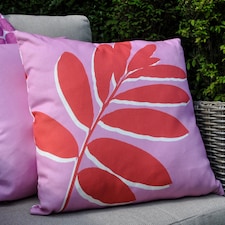 Fusion Leaf Print Cushion Cover Pink