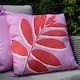 image 1 of Fusion Leaf Print Cushion Cover Pink