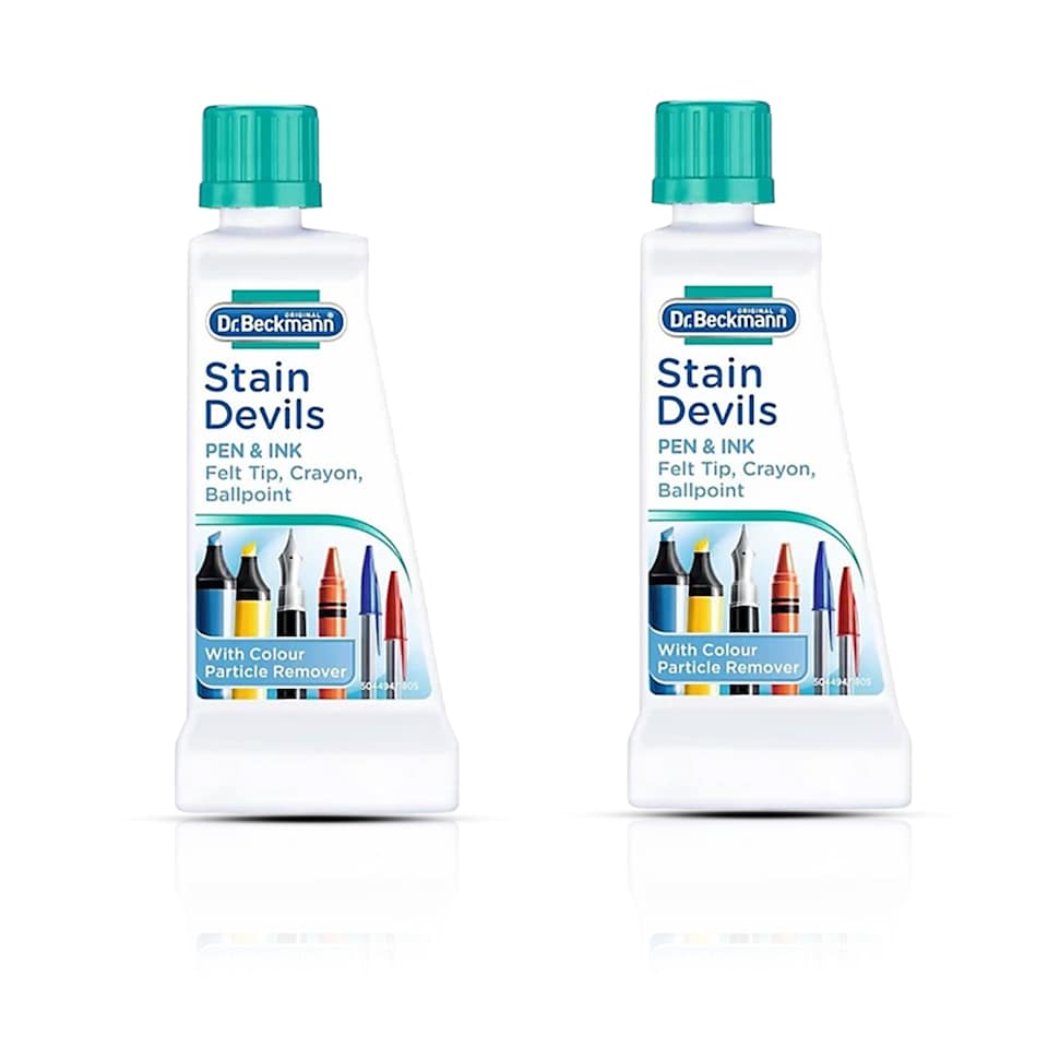 image 1 of Dr Beckmann Stain Devils Pen and Ink Remover Fabric Stain Cleaner for Ballpoint Fountain and Felt Tip Ink 50ml Pack of 2