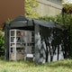 image 7 of Outsunny Garden Tool Storage Shed with Roll-up Zipper Door, Dark Grey Grey
