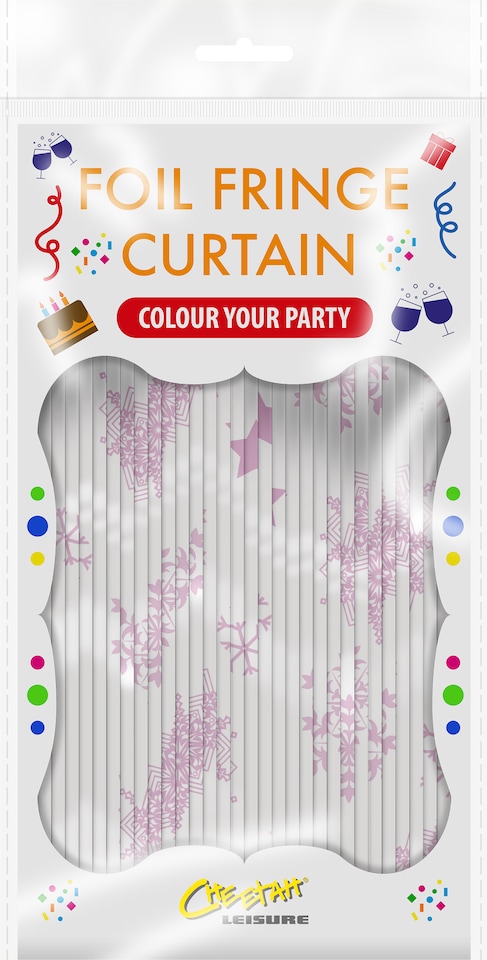 image 1 of Shimmer christmas Tinsel Curtain, 2M x 1M Pink