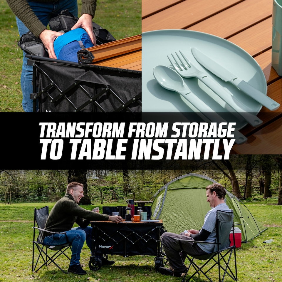 image 1 of MoverX 200L Folding Camping Table Trolley, Festival Wagon, Family Cart, Outdoor, Beach