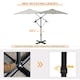 image 4 of Outsunny 3m Convertible Cantilever Parasol and Centrepost Garden Parasol with Cross Base, 360 Rotation Banana Parasol with Crank Handle and 8 Ribs, Hanging Patio Umbrella, Black and White