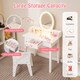 image 7 of COSTWAY Kids Vanity Set Makeup Beauty Dressing Table White