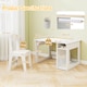 image 2 of COSTWAY Toddler Craft Play Study Drawing Desk White
