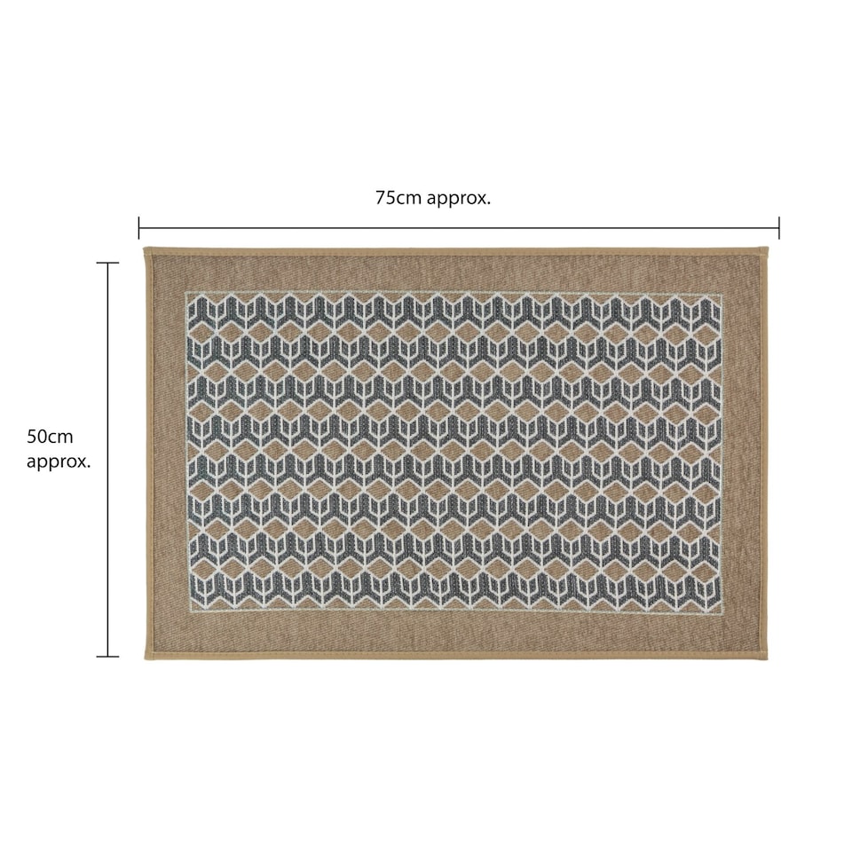 image 1 of JVL Allure Machine Washable Entrance Doormat and Runner Set - Beige