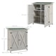image 5 of Outsunny Wooden Garden Storage Shed, Tool Cabinet Organiser with Shelves and Double Door, 110 x 55 x117cm, Light Grey