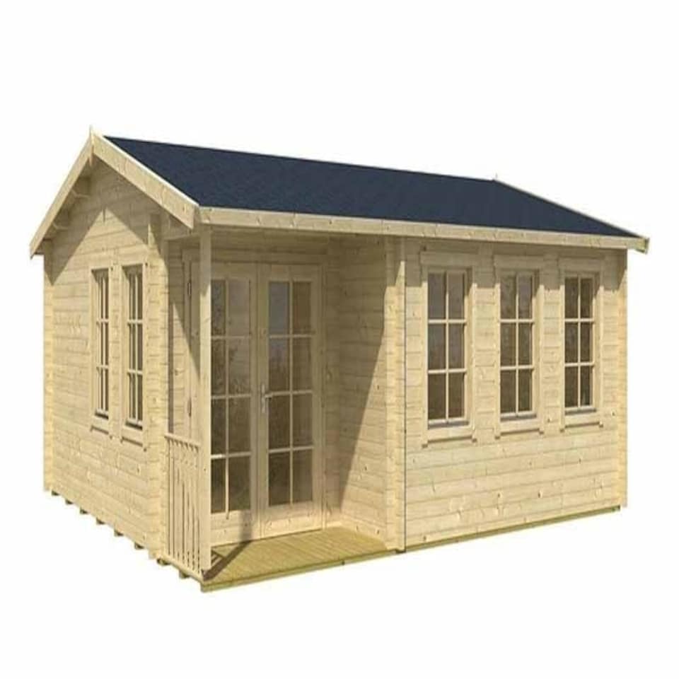 image 1 of Sri Lanka w/o doors + Sri Lanka 44 SGC-Log Cabin, Wooden Garden Room, Timber Summerhouse, Home Office - L600 x W521.8 x H285 cm Brown