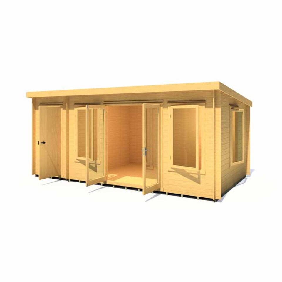 image 1 of Elm 10 x 17 Feet Log Cabin in 19 mm Logs - L509 x W299 x H225 cm | Brown