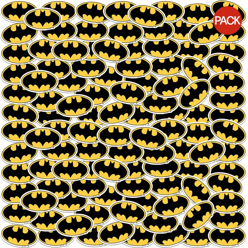 image 1 of Batman Deluxe Logo Stickers (Pack of 100) - Multicoloured - One Size