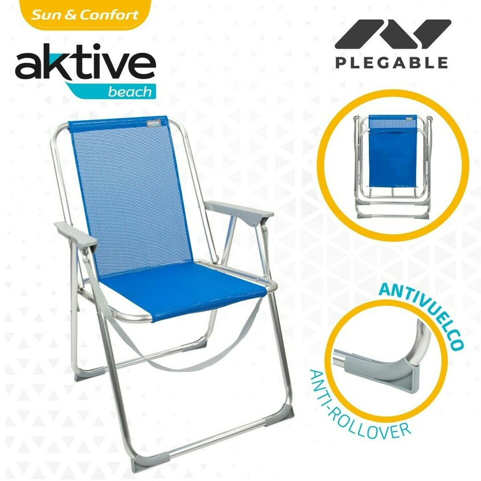 image 1 of Folding Chair Aktive Gomera Blue 44 x 76 x 45 cm (4 Units) N/A