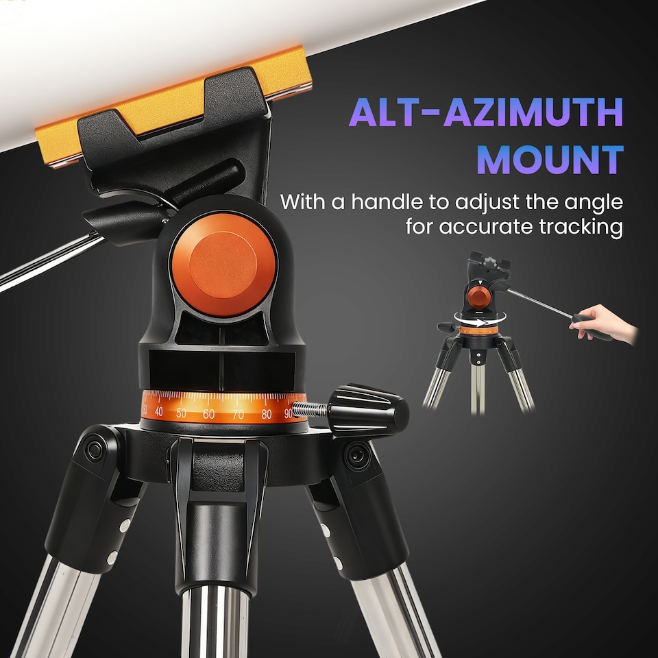 image 1 of Outsunny Astronomy Telescope for Adults and Beginners, 80 mm Aperture Portable Refractor Telescope with 40X/16X Magnification, Adjustable Tripod, Alt-Azimuth Mount, Carry Bag for Travel, White