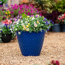 Diamond Planter Aegean Blue (D39.5 x H35cm) | Blue | 1