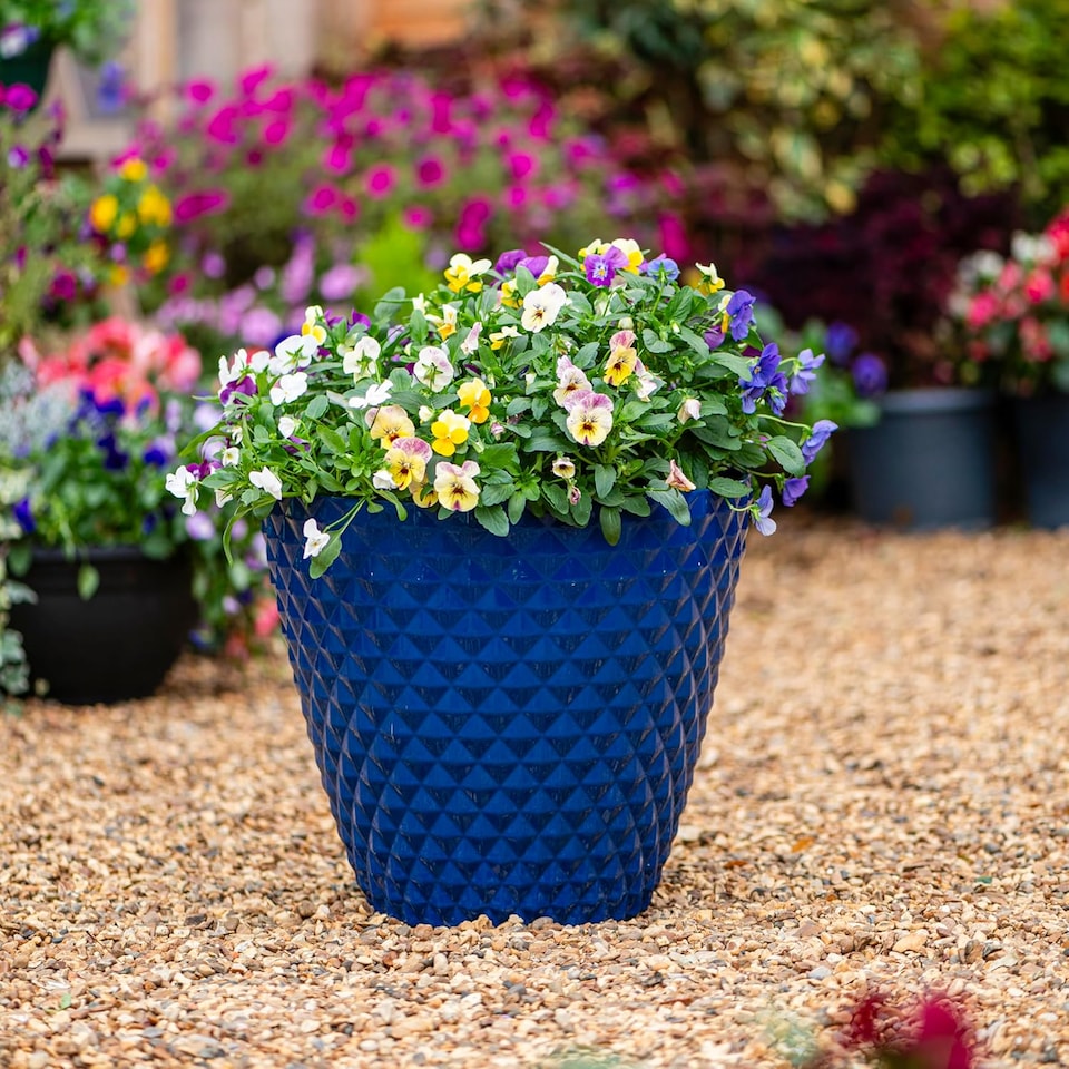 image 1 of Diamond Planter Aegean Blue (D39.5 x H35cm) | Blue | 1