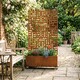 image 5 of Nicoman Metal Outdoor Privacy Screen Panel with Planter | Bronze | Rusted | 1