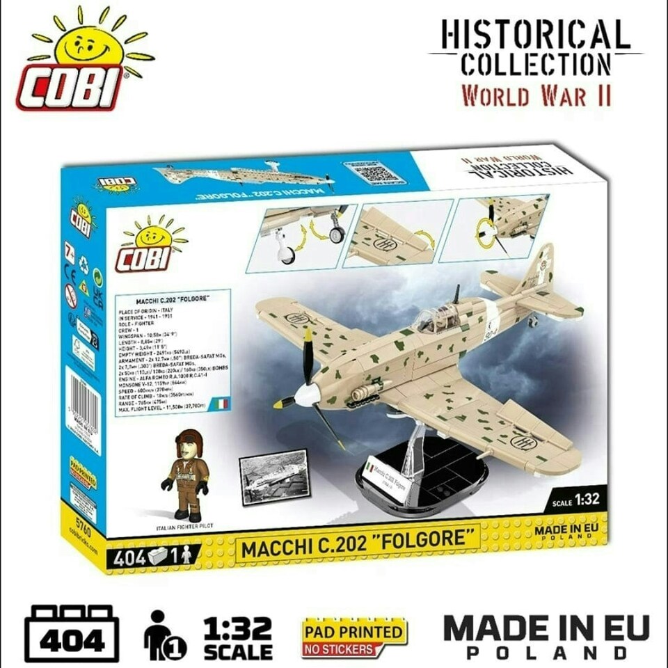 image 1 of Macchi C. 202 Folgore brick plane model - COBI 5760 - 405 bricks
