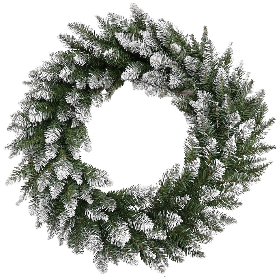 image 1 of 60cm Snow Tip Christmas Wreath with 160 Bullet Tips