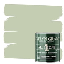EVELYN GRANT All-in-One Paint & Primer - Multi-Surface for Walls, Wood, Interior & Exterior - Sage Green - 1L - Matt