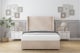 image 1 of Sloomy Devonshire Sand Naples Divan Bed With Mattress No Drawers With 54" Wingback Headboard 3' Single | Cream | Sand | Single | 1
