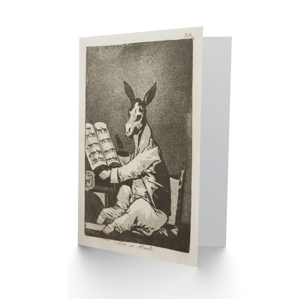 image 1 of Francisco Goya Art Card And So Was His Grandfather Noble Donkey
