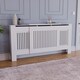 image 1 of Vida Designs Chelsea Radiator Cover Painted MDF Slatted Cabinet, White, 140-204cm