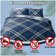 image 3 of VELVETIO Diagonal Check Complete Duvet Cover Set with Fitted Sheet Breathable Bedding Quilt Blue | King
