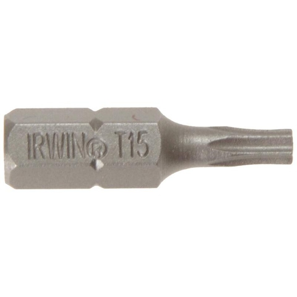 Irwin Screwdriver Bits, Torx - Multi Colour - T15 x 25mm Pack of 10