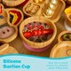image 3 of Tiny Dining Bamboo Unicorn Baby Weaning Plate & Fork Set - Red