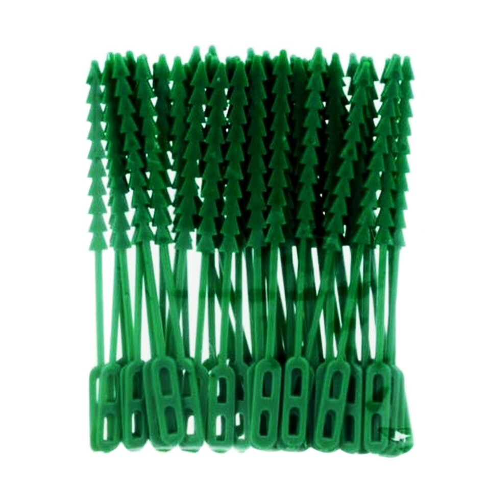 image 1 of Ambassador Adjustable Plastic Plant Ties - Green - 25 Pack / 6.4in