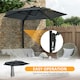 image 4 of Outsunny Wall-Mounted Parasol Patio Umbrella with Hand Dark Grey
