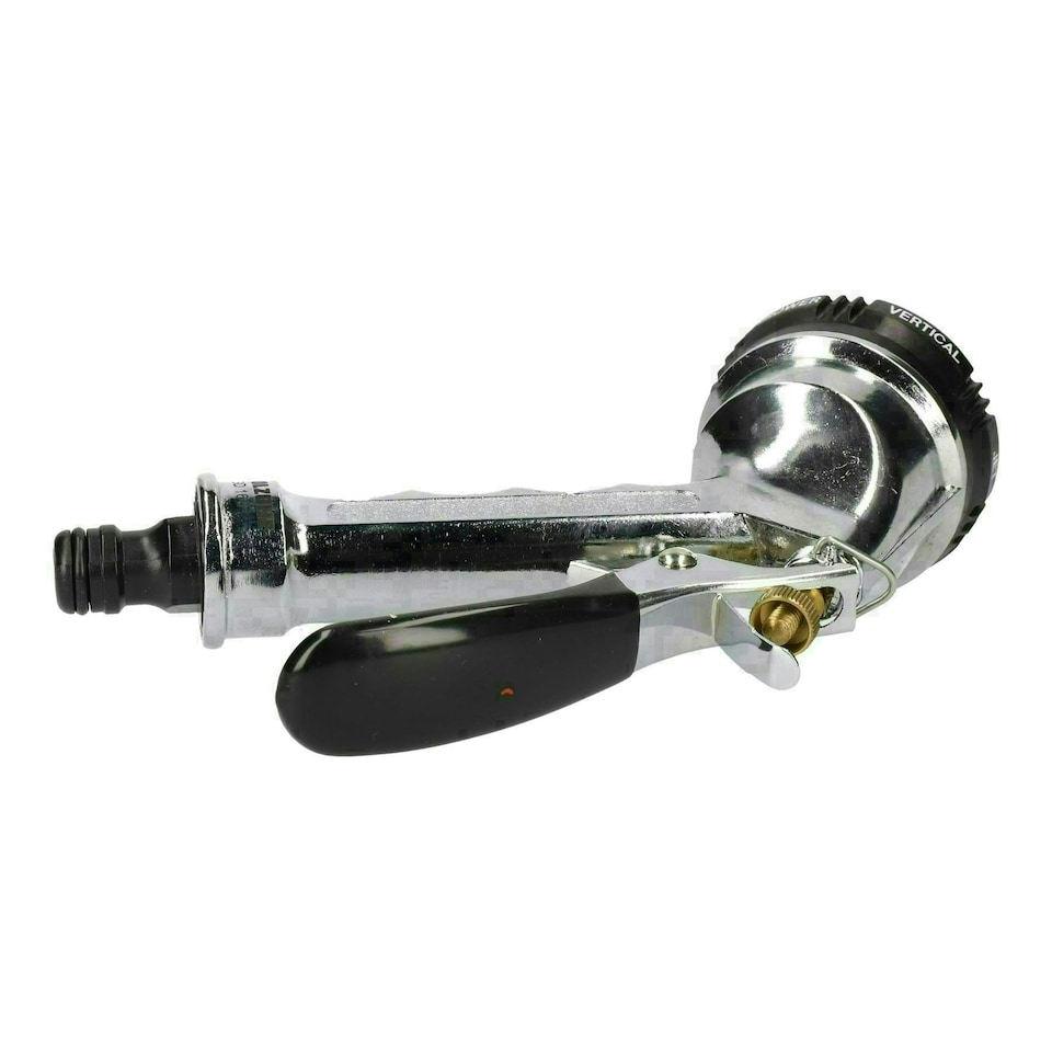 image 1 of Metal Hose Pipe Watering Spray Gun Nozzle 6 Function Rubber Non-Slip Grip