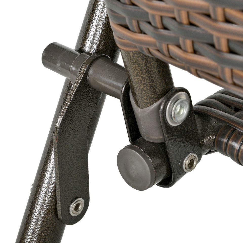 image 1 of Outsunny 2pcs Rattan Chair Foldable Garden Furniture w/ Armrest Brown