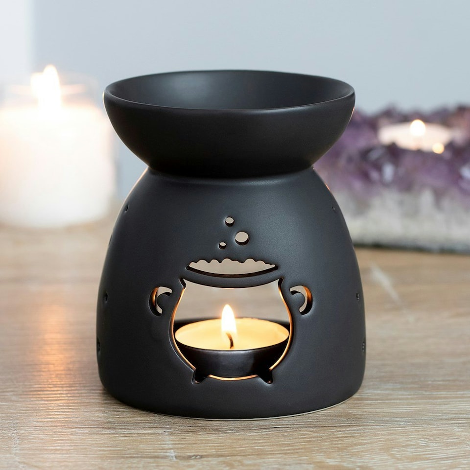 image 1 of Black Cauldron Cut Out Oil Burner
