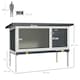 image 4 of PawHut Rabbit Hutch, Guinea Pig Hutch Outdoor Cage w/ Asphalt Roof, Green