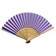 image 1 of Pastel Purple Paper Hand Held Bamboo and Wooden Fan
