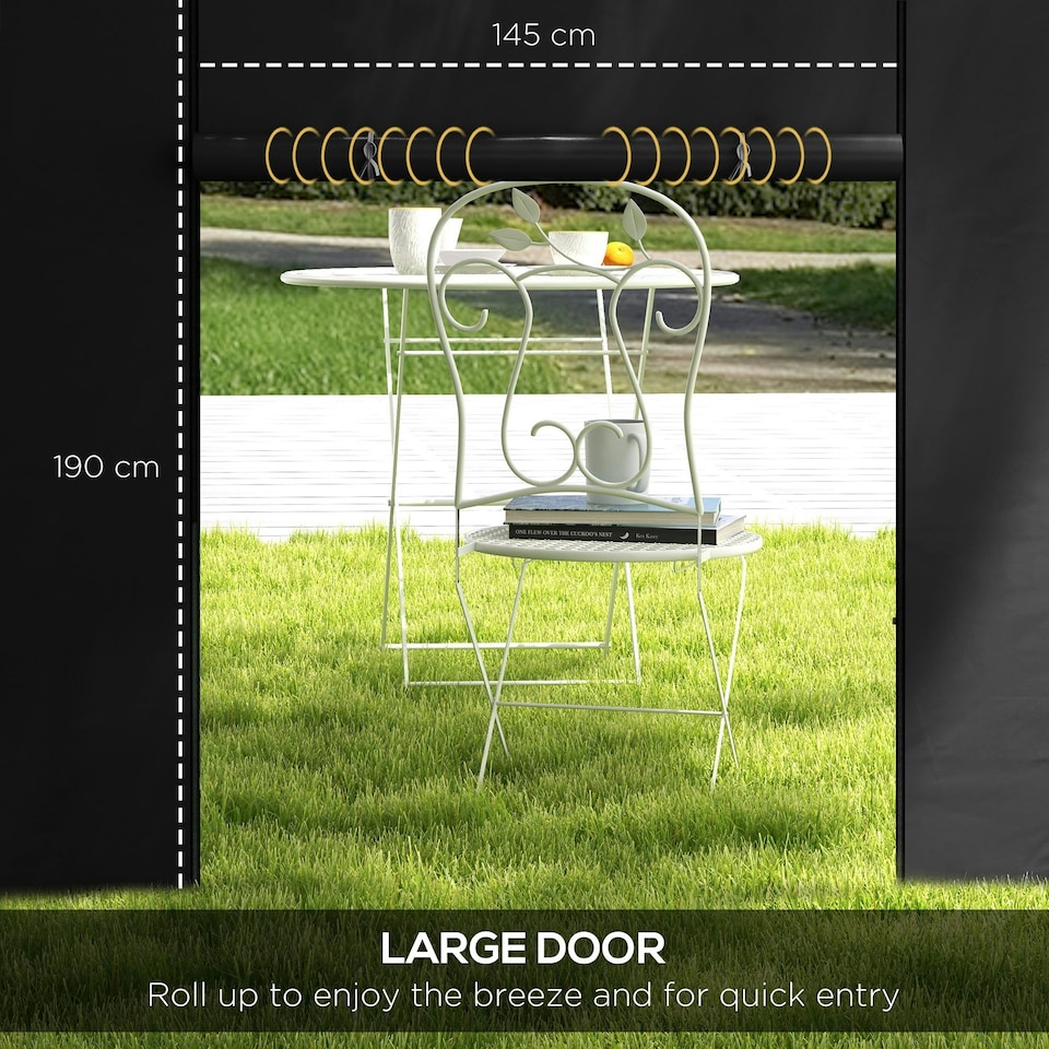 image 1 of Outsunny 3x3(m) or 3x6m Pop Up Gazebo Side Panels Replacement, 2 Pack, Black