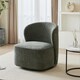 image 2 of Living and Home Chic Upholstered Swivel Chair - Dark Green