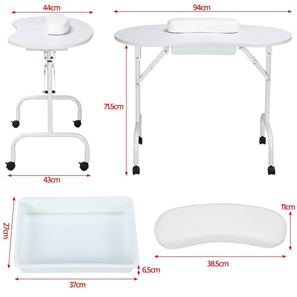 image 1 of Yaheetech Folding Manicure Table White