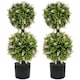image 1 of HOMCOM Set of 2 Decorative Artificial Plants Ball Trees with Lavender Flowers in Pot Fake Plants for Home Indoor Outdoor Decor, 70cm, Pink