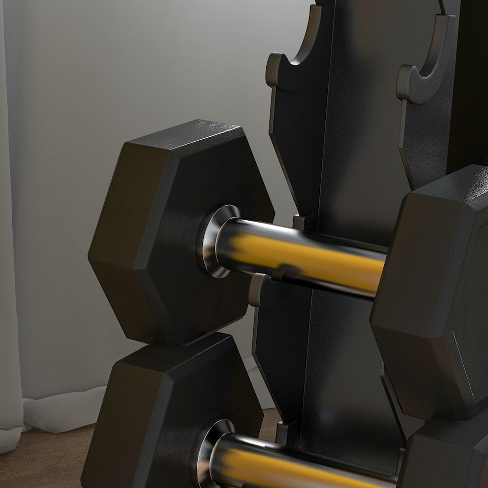 image 1 of SPORTNOW Five-Tier Weight Tree, Steel Dumbbell Rack for Home Gym Exercise