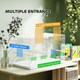 image 5 of PawHut Bird Cage with Divider, 4 Wooden Perches, Slide Out Tray, White