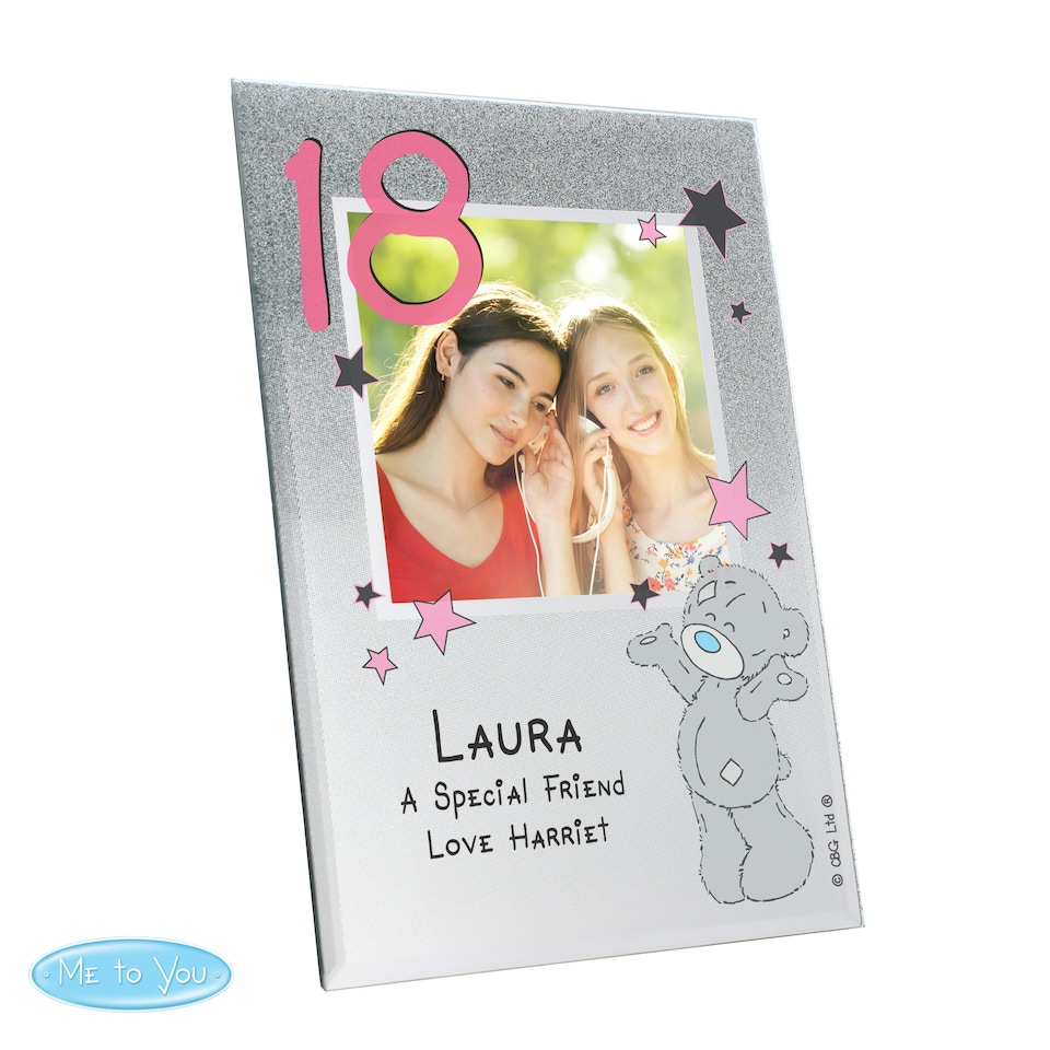 image 1 of Personalised Me To You Sparkle & Shine 4x4 Glitter Glass Photo Frame Silver | One Size