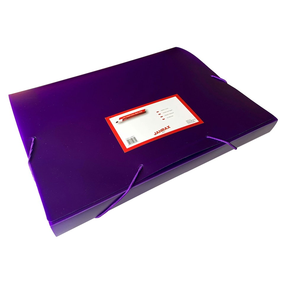 image 1 of Pack of 10 A4 Clearview Purple Box File with Elastic Closure
