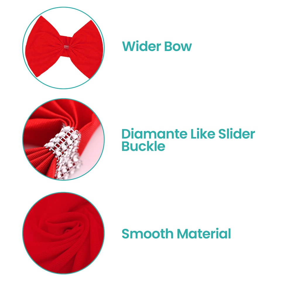 image 1 of Chair Bow Sashes, Elastic Spandex Stretch Chair Ties with Buckle - 1pc