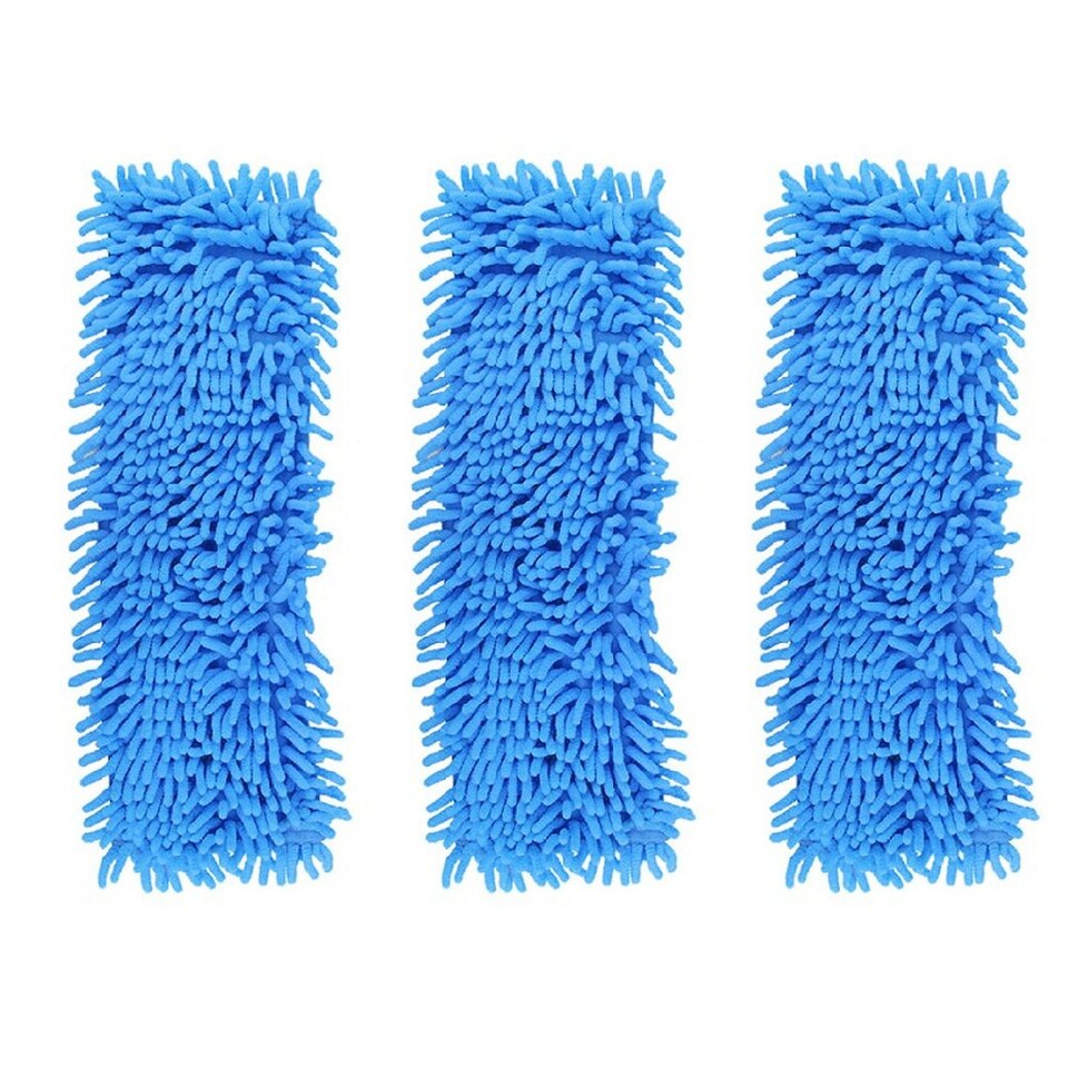 3 Replacement Microfibre Floor Mop Heads 40 x 13.5cm Washable Noodle Mop Pads for Tile Stone Marble Laminate Hardwood Wet & Dry Cleaning