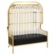 image 5 of Eliza Two Seat Dome Cage Gold Finish Sofa Gold
