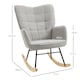 image 3 of HOMCOM Wingback Rocking Chair for Nursing w/ Steel Frame Light Grey