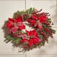 image 2 of Red Tartan Poinsettia Wreath 58cm